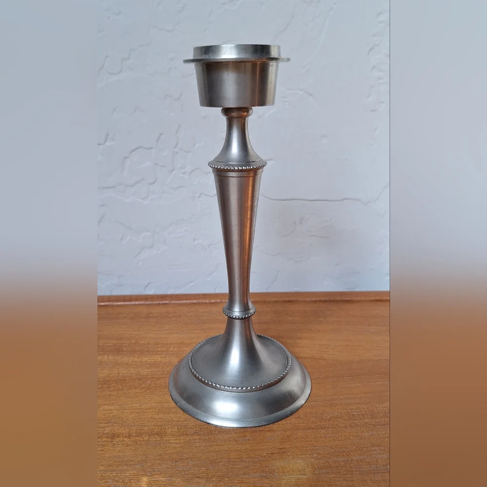 Vintage Pottery Barn Beaded Candlestick Holder Mini Lampshade Fringe Boho Glam